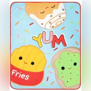 Squishmallows Yum Blanket - Red, Yellow, Green